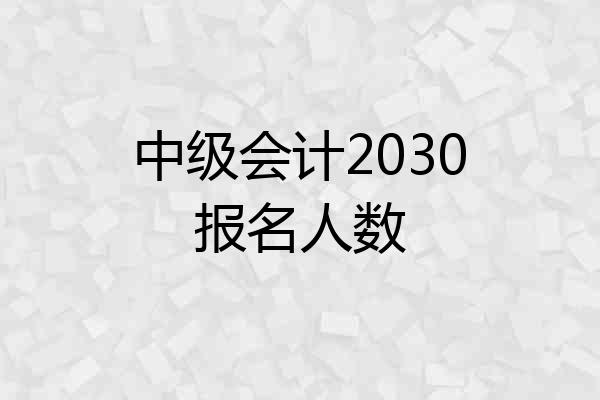 中级会计2030报名人数