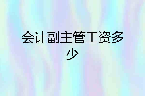 会计副主管工资多少
