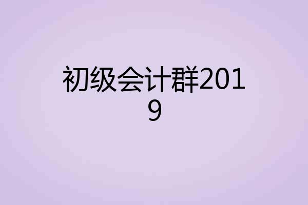 初级会计群2019