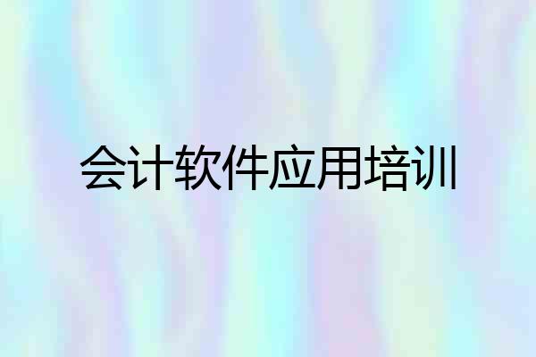 会计软件应用培训