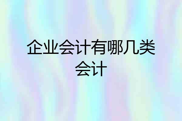 企业会计有哪几类会计