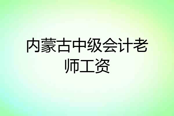 内蒙古中级会计老师工资