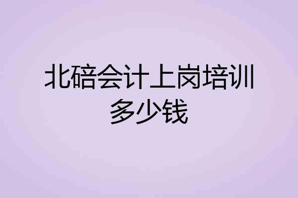 北碚会计上岗培训多少钱