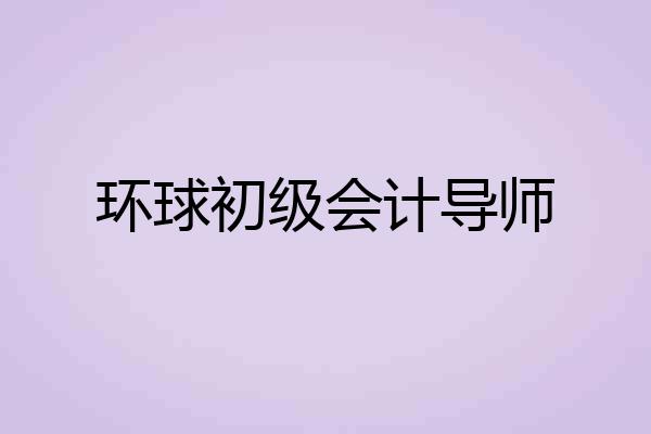 环球初级会计导师