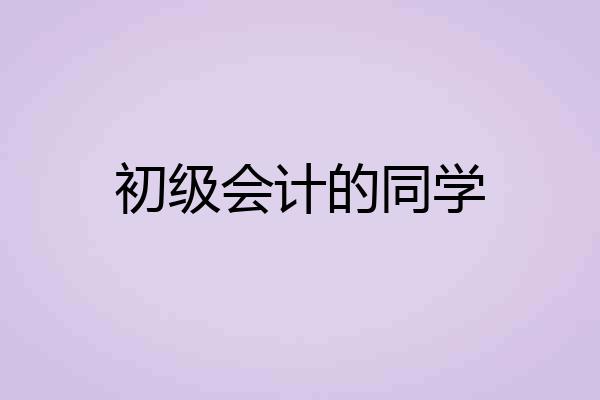 初级会计的同学