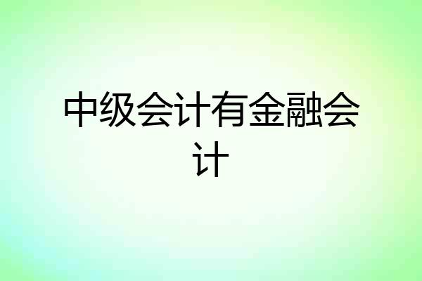 中级会计有金融会计