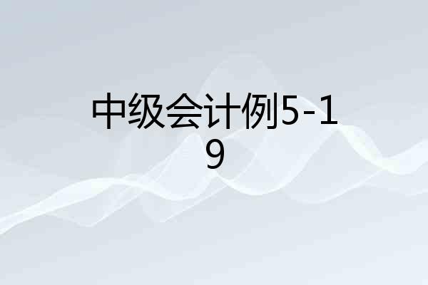 中级会计例5-19