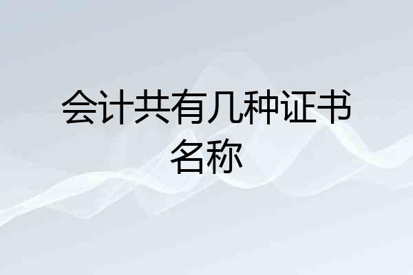 会计共有几种证书名称