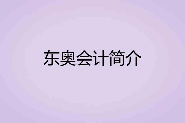 东奥会计简介