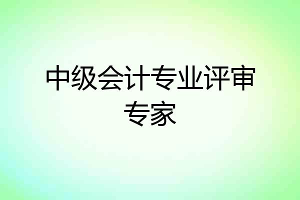 中级会计专业评审专家