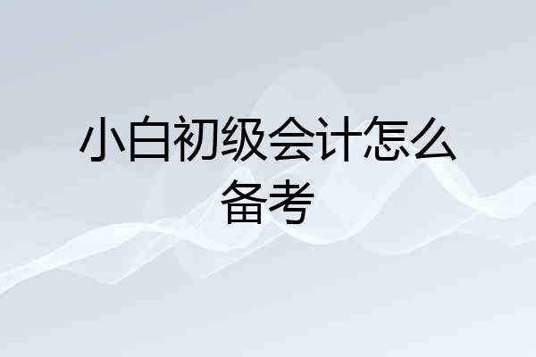 小白初级会计怎么备考