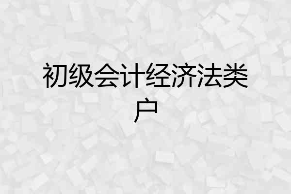 初级会计经济法类户