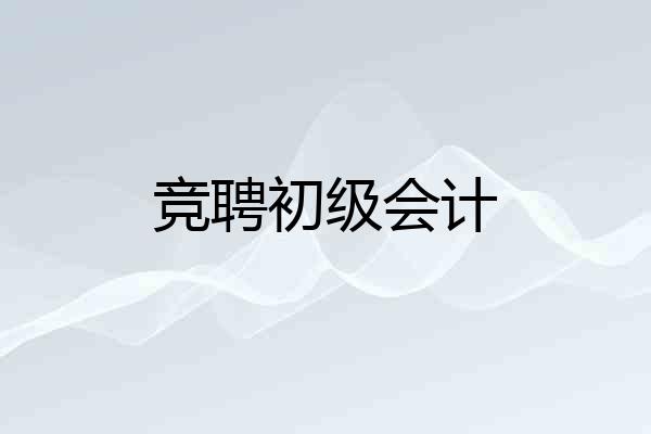 竞聘初级会计