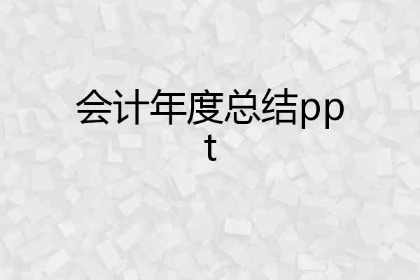 会计年度总结ppt