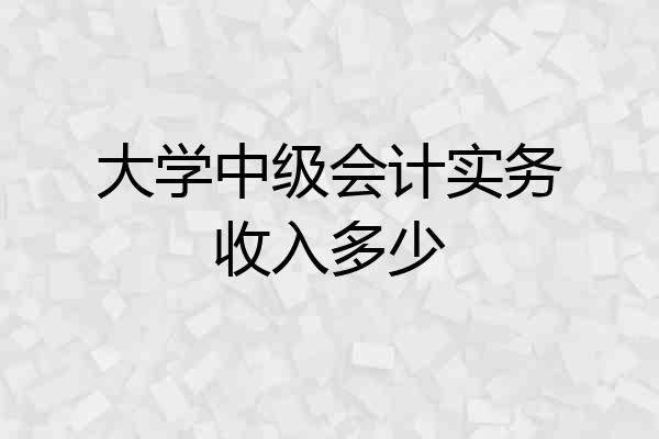 大学中级会计实务收入多少