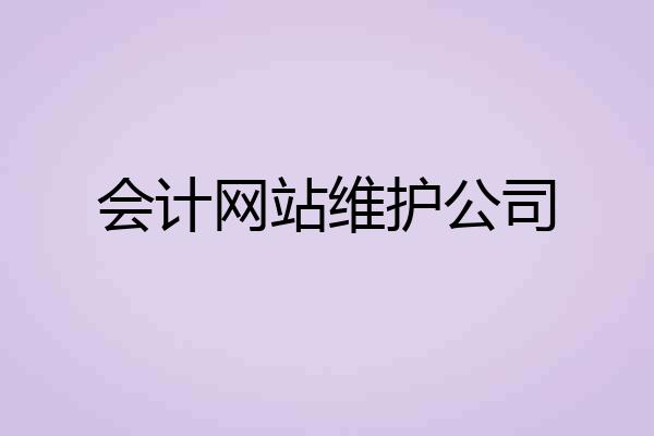 会计网站维护公司