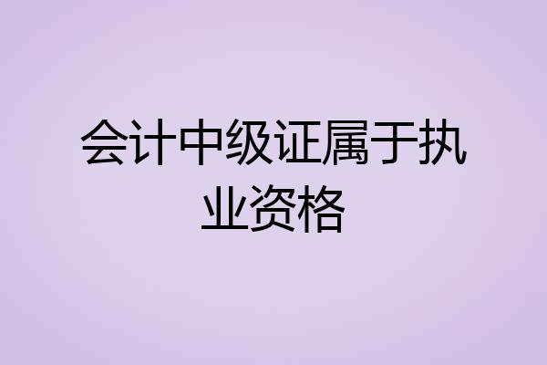 会计中级证属于执业资格