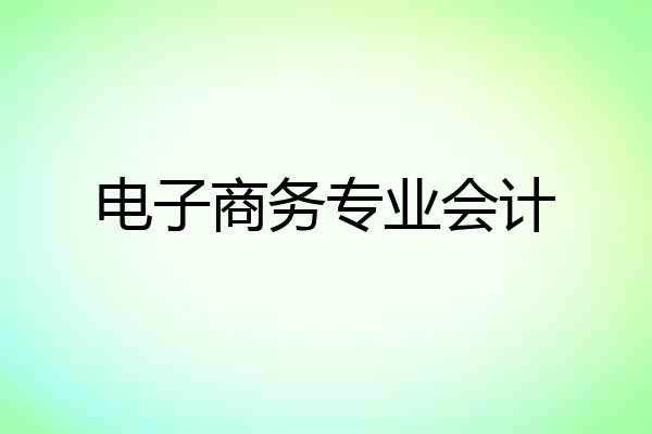 电子商务专业会计