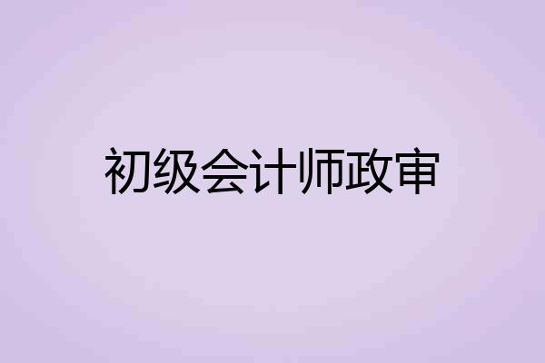 初级会计师政审