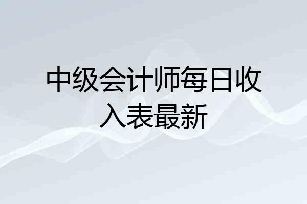 中级会计师每日收入表最新