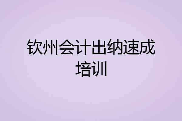 钦州会计出纳速成培训