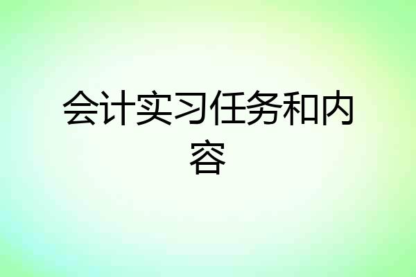 会计实习任务和内容