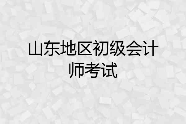 山东地区初级会计师考试
