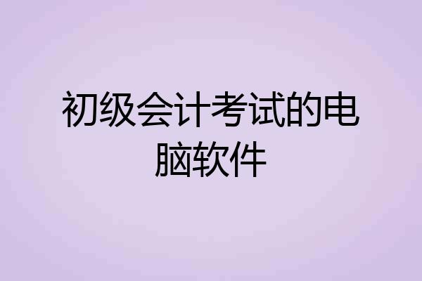 初级会计考试的电脑软件