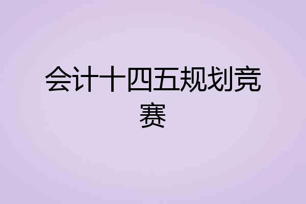 会计十四五规划竞赛