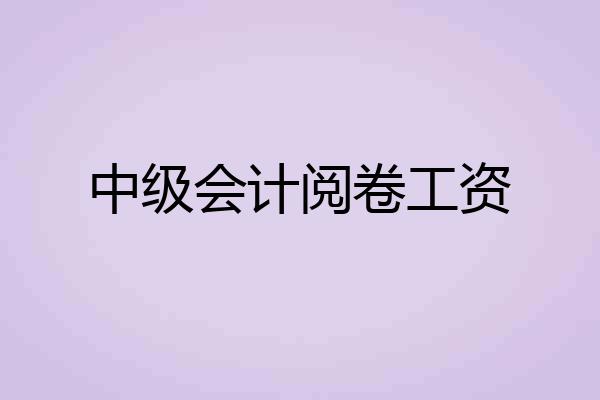 中级会计阅卷工资
