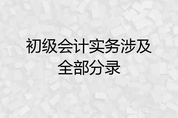 初级会计实务涉及全部分录