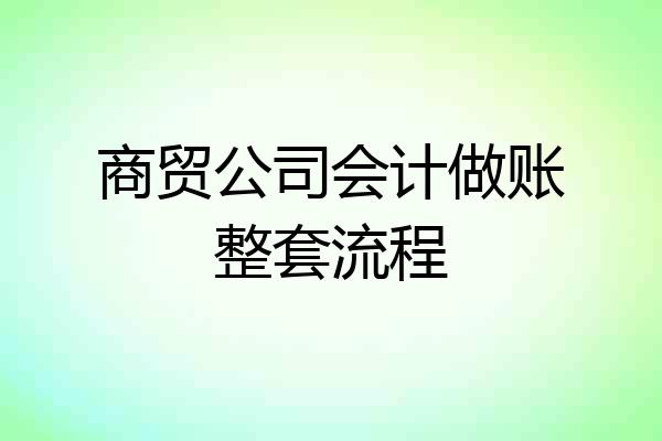 商贸公司会计做账整套流程