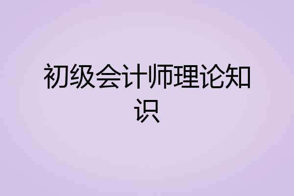 初级会计师理论知识