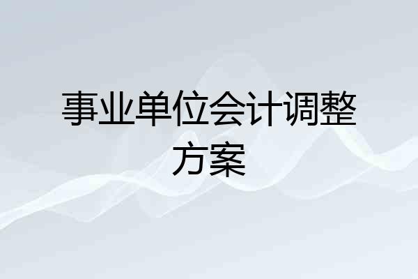 事业单位会计调整方案