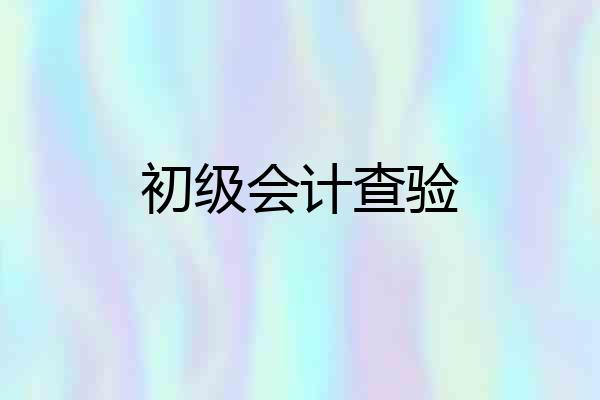 初级会计查验