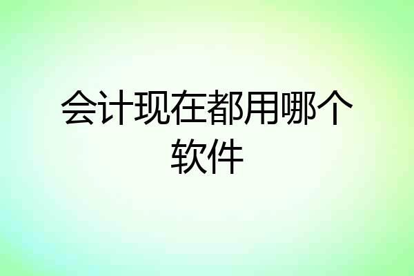 会计现在都用哪个软件