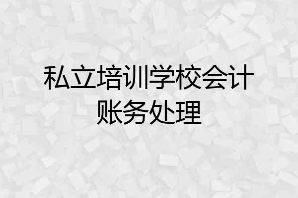 私立培训学校会计账务处理