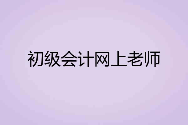 初级会计网上老师