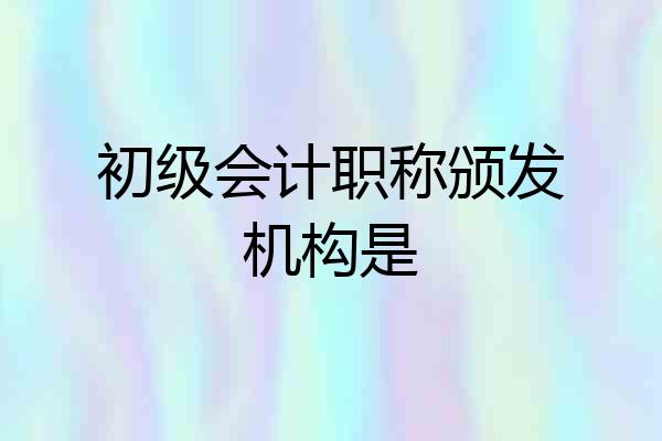 初级会计职称颁发机构是