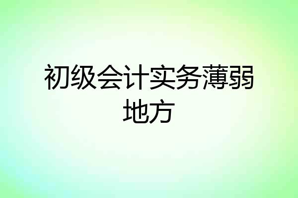 初级会计实务薄弱地方