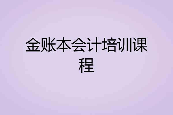 金账本会计培训课程