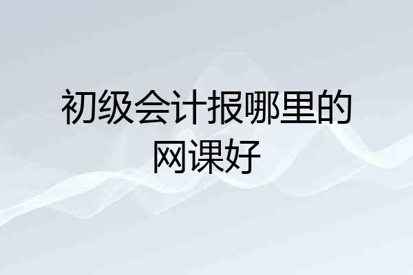 初级会计报哪里的网课好