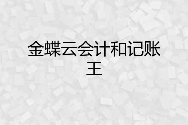 金蝶云会计和记账王