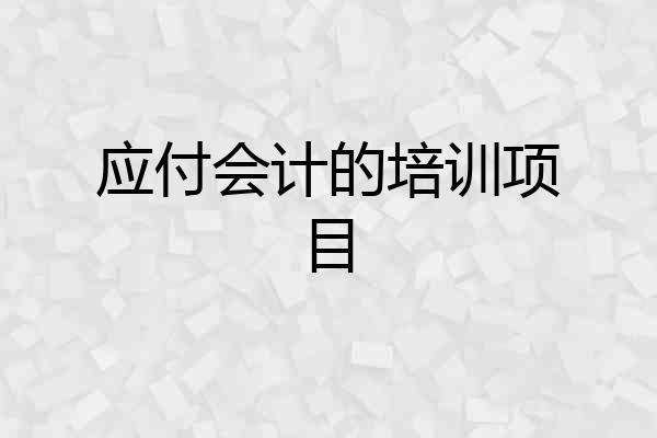 应付会计的培训项目