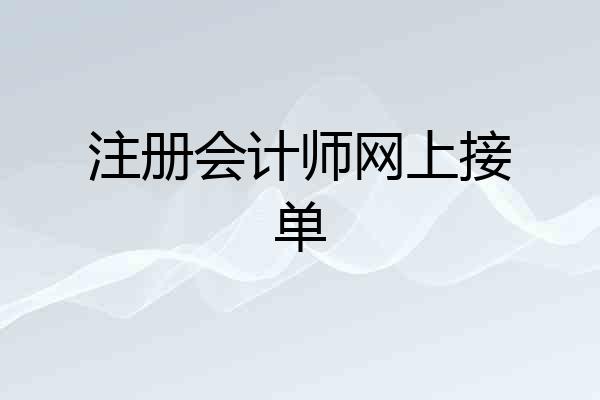 注册会计师网上接单