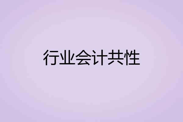行业会计共性