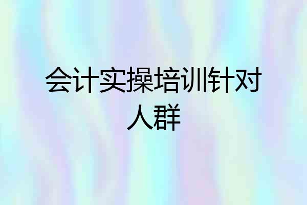 会计实操培训针对人群