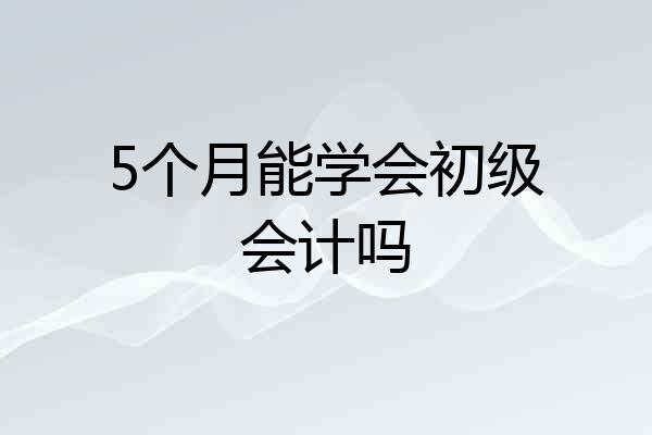 5个月能学会初级会计吗