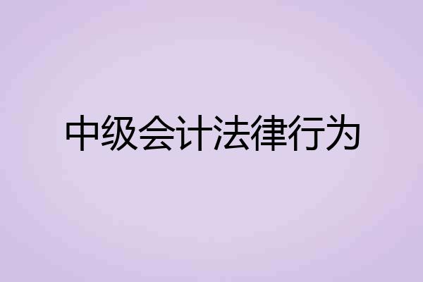 中级会计法律行为
