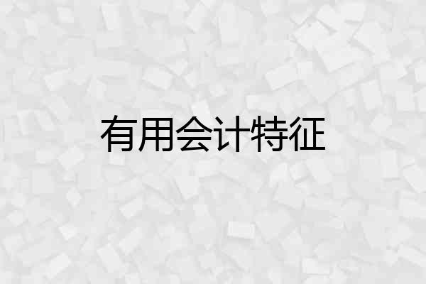 有用会计特征